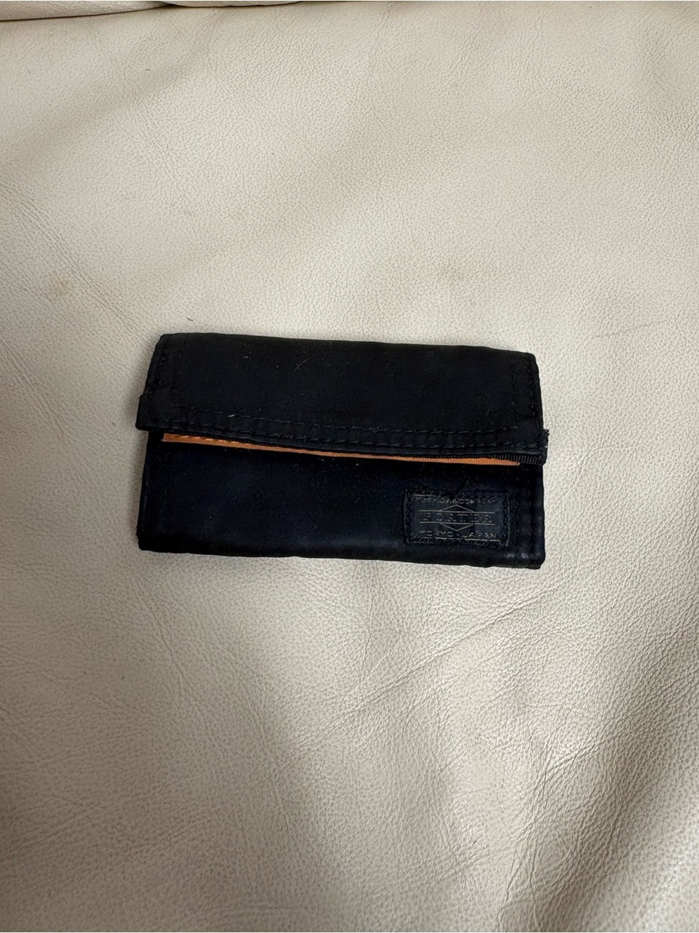 PORTER YOSHIDA Japan Black Tanker Keycase Orange Interior